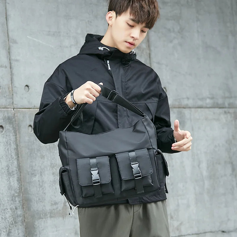 Messenger Shoulder Bag Men Crossbody School Bag Man Black Big Travel Bags