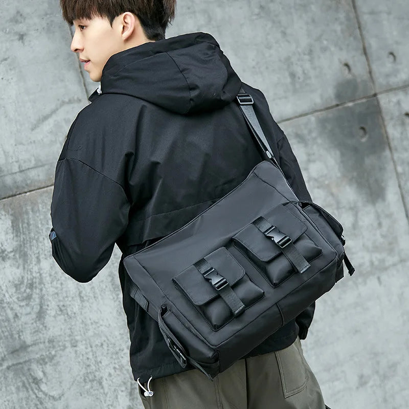 Messenger Shoulder Bag Men Crossbody School Bag Man Black Big Travel Bags