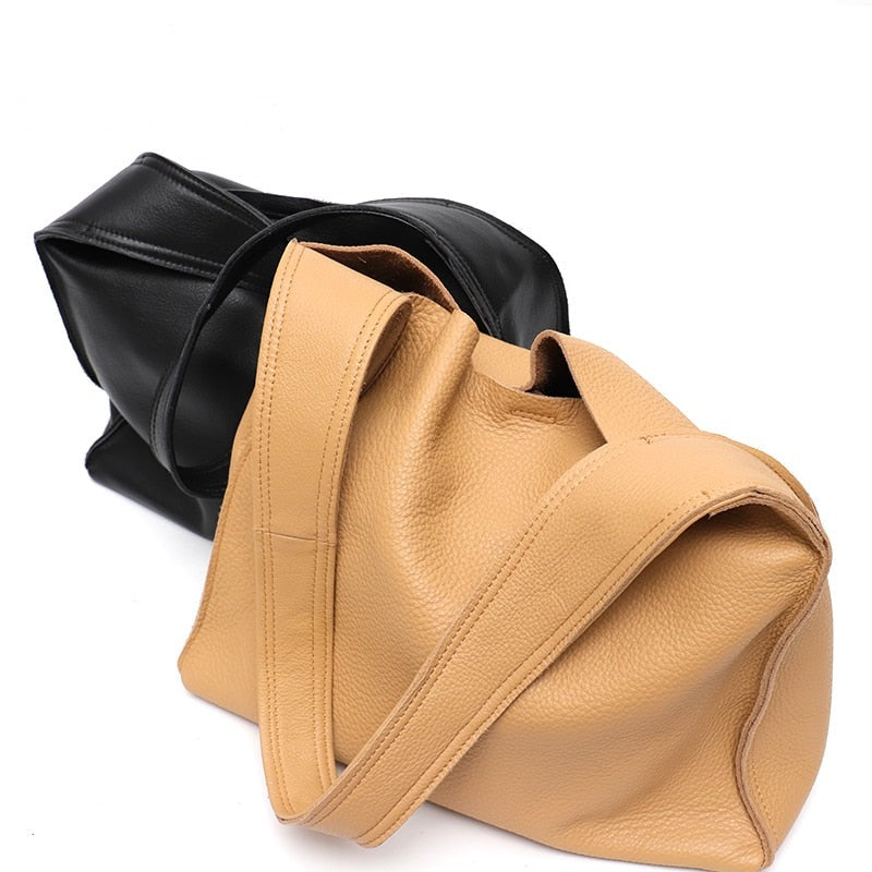 Soft Genuine Leather Shoulder Bags Casual Handbags Tote Purse