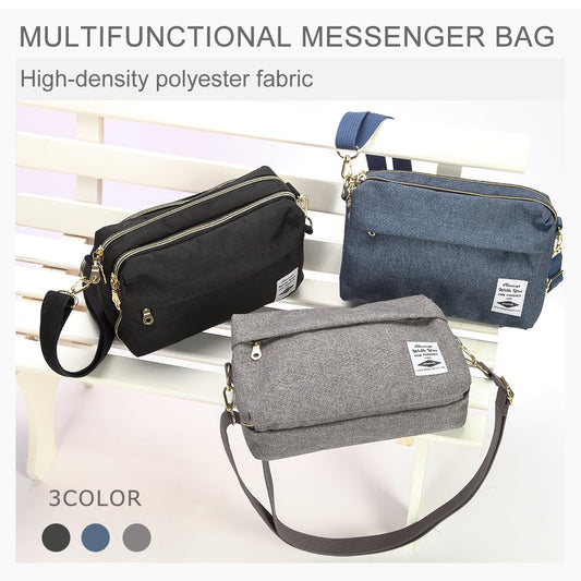 Multifunctional Messenger Bag Multi-layer Shoulder Bag Casual Bag with Strap for Women