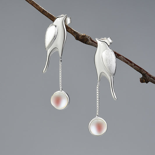 Bird Earrings For Women Gift  925 Sterling Silver Jewelry