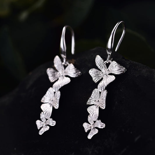 925 Sterling Silver Jewelry Flowers Earrings for Women