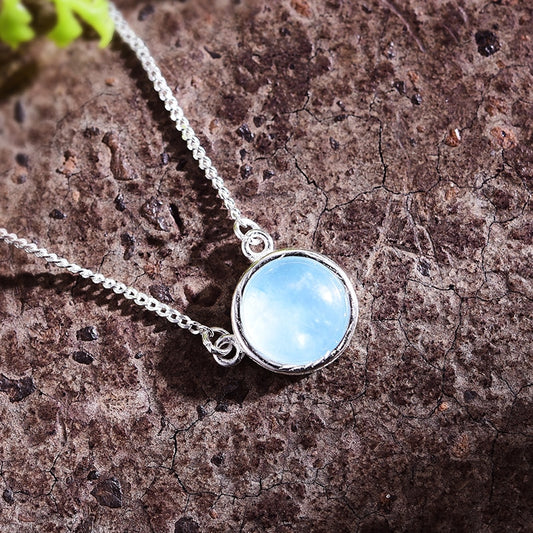 925 Sterling Silver Jewelry Natural Gemstones Pendant Necklace for Women