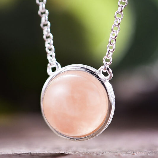 925 Sterling Silver Jewelry Natural Gemstones Pendant Necklace for Women