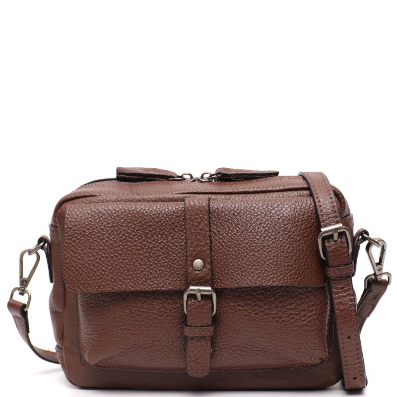 Vintage Style Women's Genuine Leather Shoulder Bag Luxury Flap Satchel Lady Soft Casual Crossbody Purse Female Messenger Bags