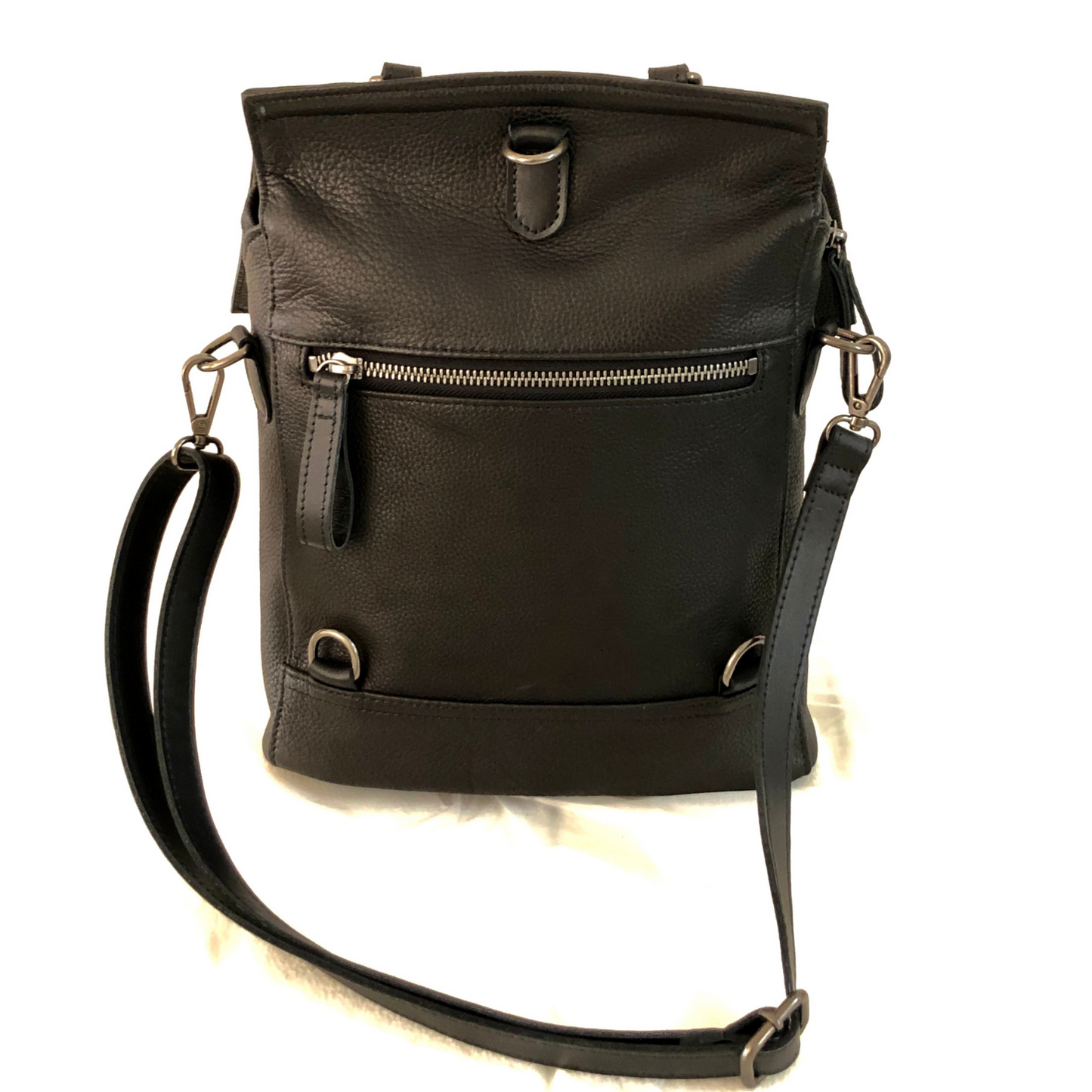 Genuine Leather mini Backpack 2-way convertible shoulder bag female