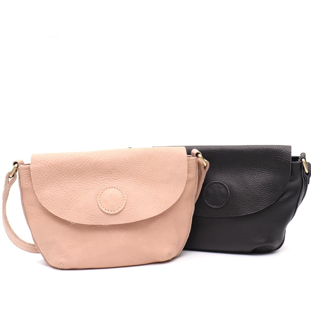 Genuine Leather Messenger Simple Design Shoulder Bags Female Handbags