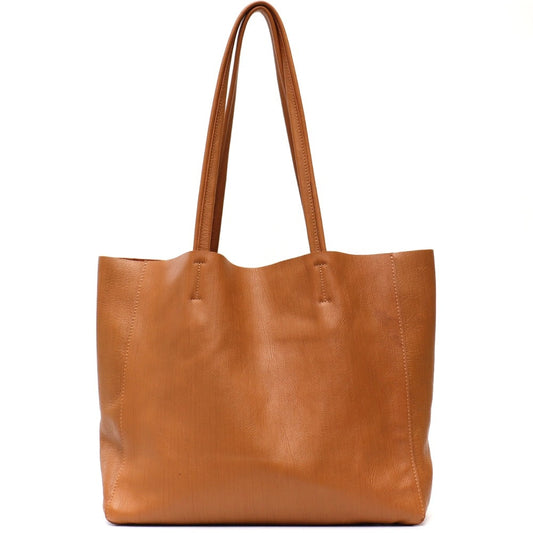 Genuine Leather Women Classic Tote Handbags Female Daily Work Laptop Shoulder Bag