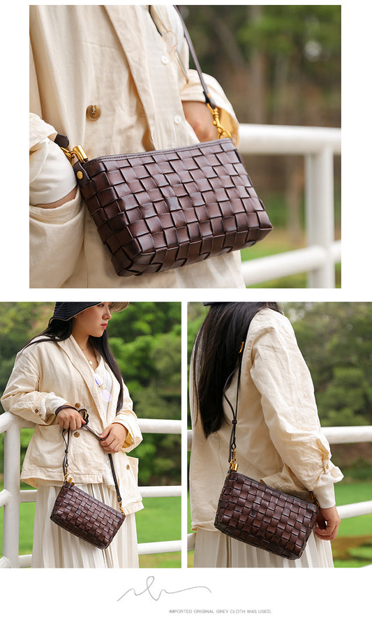 Genuine Leather New Fashion Women Bag Vintage Natural Cowhide Shoulder Crossbody Bags
