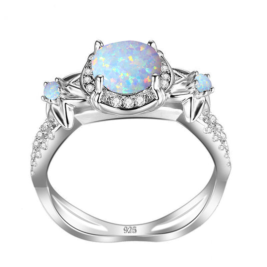 925 Sterling Silver Ring Opal Rings Elegant Jewelry