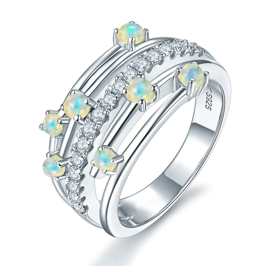 Natural Opal 925 Silver Ring for Women